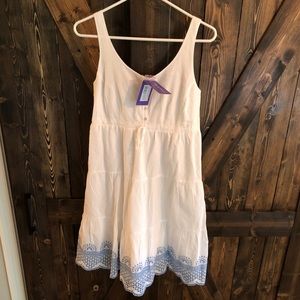 Seraphine White Embroidered Maternity Sundress